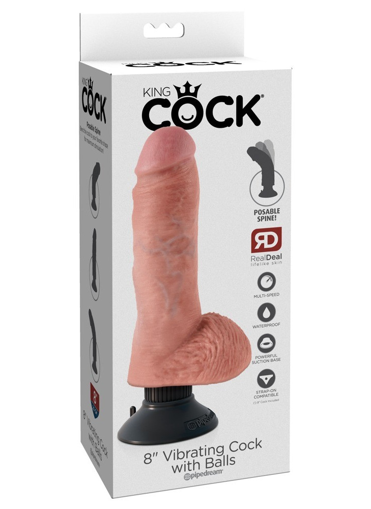 8" Vibrating Cock with Balls